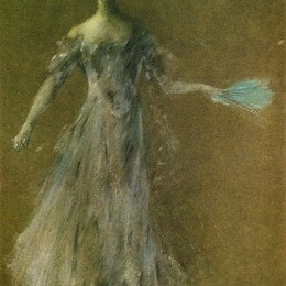 《女士着装的薰衣草》托马斯·杜因(Thomas Dewing)高清作品欣赏