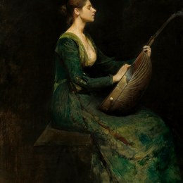 《琵琶女》托马斯·杜因(Thomas Dewing)高清作品欣赏