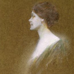 《一名妇女的画象桃红色的》托马斯·杜因(Thomas Dewing)高清作品欣赏