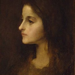 《一个年轻女孩的肖像》托马斯·杜因(Thomas Dewing)高清作品欣赏