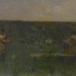 《春天（花园）》托马斯·杜因(Thomas Dewing)高清作品欣赏