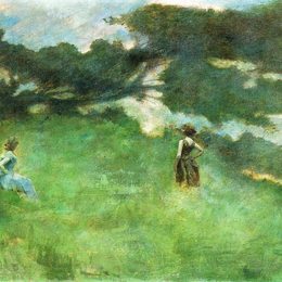 《隐逸鸫》托马斯·杜因(Thomas Dewing)高清作品欣赏