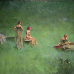 《琵琶》托马斯·杜因(Thomas Dewing)高清作品欣赏