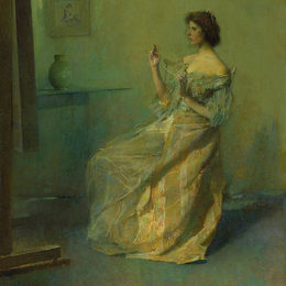 《项链》托马斯·杜因(Thomas Dewing)高清作品欣赏