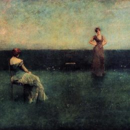 《背诵》托马斯·杜因(Thomas Dewing)高清作品欣赏