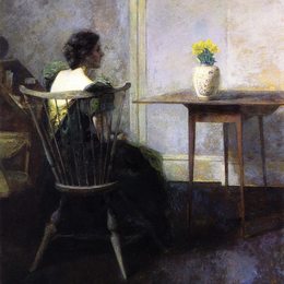 《黄色郁金香》托马斯·杜因(Thomas Dewing)高清作品欣赏