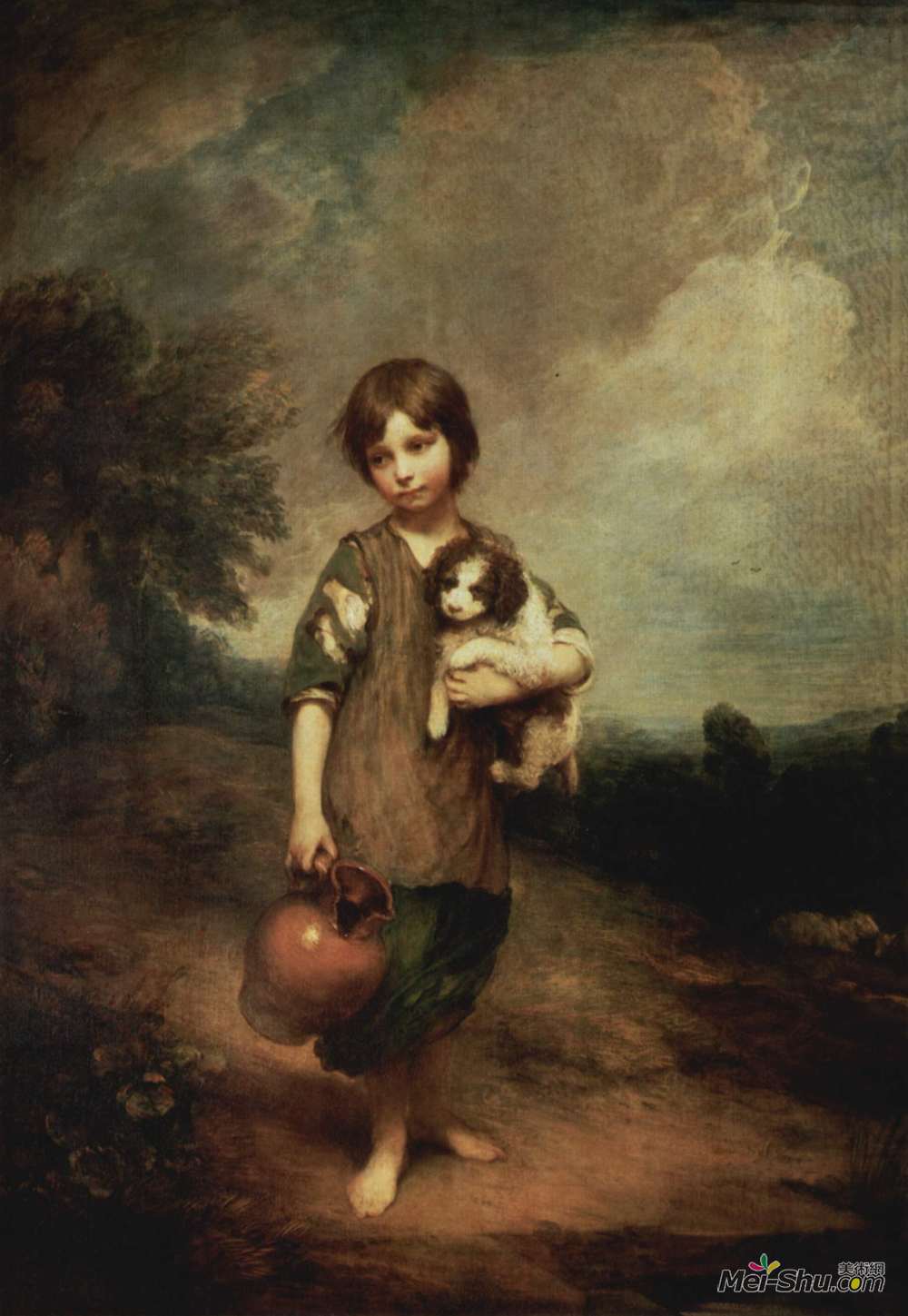 thomas gainsborough托马斯·庚斯博罗油画2969《一个带着狗和罐子的
