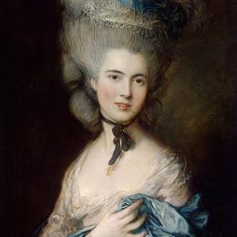 《穿蓝色衣服的女人（博福特公爵夫人的肖像）》托马斯·庚斯博罗(Thomas Gainsborough)高清作品欣赏
