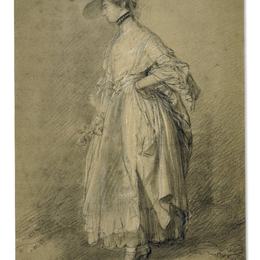 《有玫瑰花的女人》托马斯·庚斯博罗(Thomas Gainsborough)高清作品欣赏