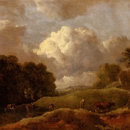 《广袤的牛群景观》托马斯·庚斯博罗(Thomas Gainsborough)高清作品欣赏