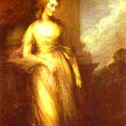 《德文郡公爵夫人乔治亚娜，大学》托马斯·庚斯博罗(Thomas Gainsborough)高清作品欣赏