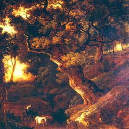 《牛与人的景观》托马斯·庚斯博罗(Thomas Gainsborough)高清作品欣赏
