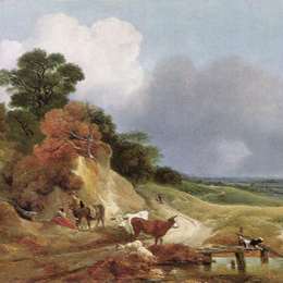 《村落景观》托马斯·庚斯博罗(Thomas Gainsborough)高清作品欣赏