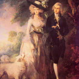 托马斯·庚斯博罗(Thomas Gainsborough)高清作品:Mr. and Mrs. William Hallett (The Morning Walk)