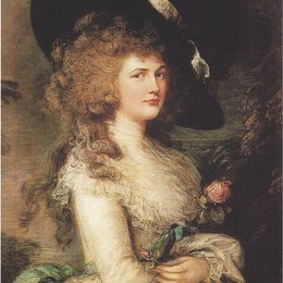 《乔治亚娜，德文郡公爵夫人的肖像》托马斯·庚斯博罗(Thomas Gainsborough)高清作品欣赏