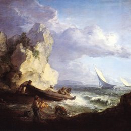 《渔民海滨》托马斯·庚斯博罗(Thomas Gainsborough)高清作品欣赏