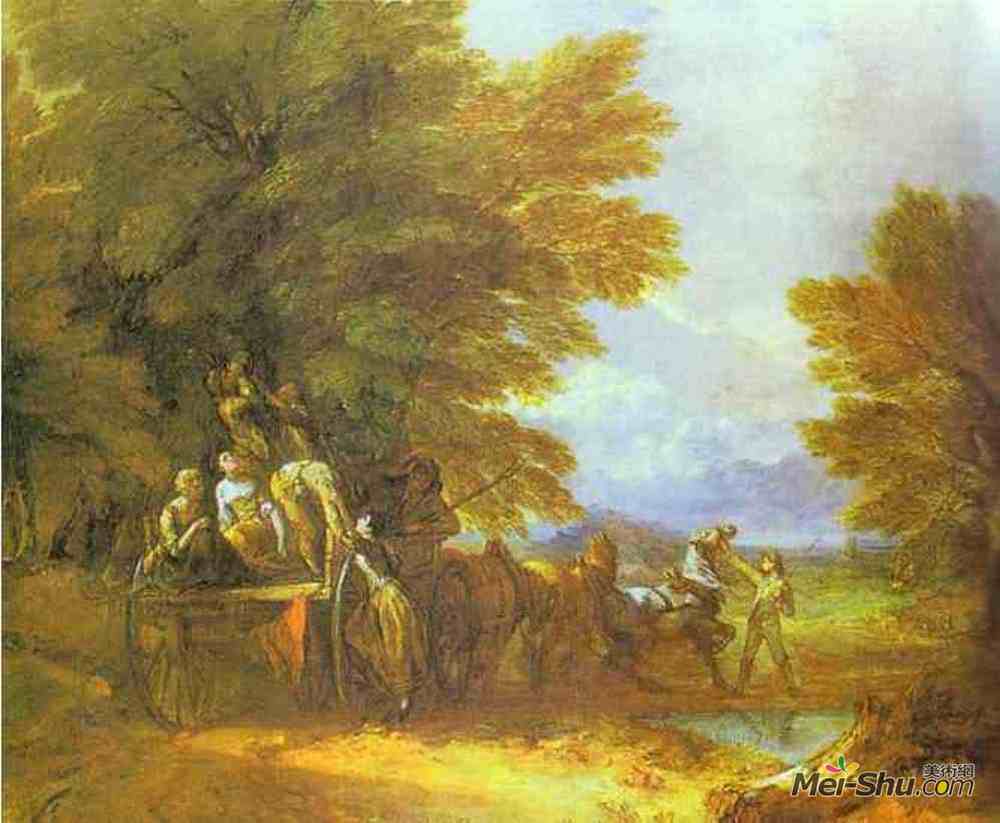 thomas gainsborough托马斯·庚斯博罗油画1722《收割马车》托马斯