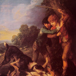 《两个牧羊犬》托马斯·庚斯博罗(Thomas Gainsborough)高清作品欣赏