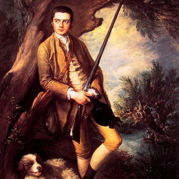 托马斯·庚斯博罗(Thomas Gainsborough)高清作品:William Poyntz of Midgham and his Dog Amber