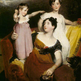 托马斯·劳伦斯(Thomas Lawrence)高清作品:Lydia Elizabeth Hoare, Lady Acland, with Her Two Sons, Thoma