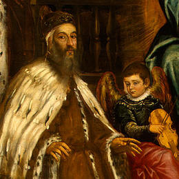 丁托莱托(Tintoretto)高清作品:Doge Alvise I Mocenigo and Family Before the Madonna