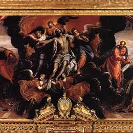 丁托莱托(Tintoretto)高清作品:The Dead Christ Adored by Doges Pietro Lando and Marcantonio