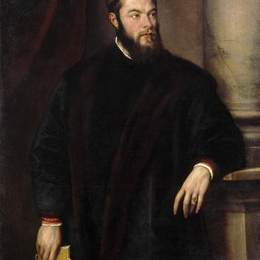 提香·韦切利奥(Titian)高清作品:Portrait of Benedetto Varchi