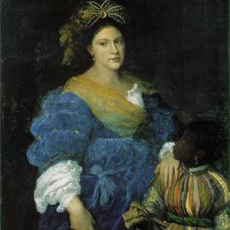 提香·韦切利奥(Titian)高清作品:Portrait of Laura de Dianti