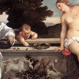 《神圣和世俗的爱》提香·韦切利奥(Titian)高清作品欣赏