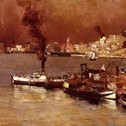 《一个秋天的早晨，米尔森点，悉尼》汤姆·罗伯茨(Tom Roberts)高清作品欣赏