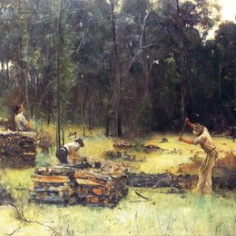《木炭燃烧器》汤姆·罗伯茨(Tom Roberts)高清作品欣赏