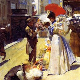《圣诞花与圣诞美人》汤姆·罗伯茨(Tom Roberts)高清作品欣赏
