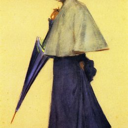 《一个站立的女人的肖像》汤姆·罗伯茨(Tom Roberts)高清作品欣赏