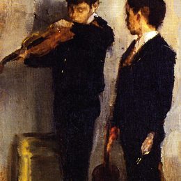 《小提琴课》汤姆·罗伯茨(Tom Roberts)高清作品欣赏
