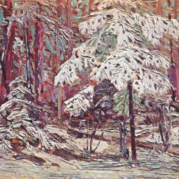 《在树林里下雪》汤姆·汤姆森(Tom Thomson)高清作品欣赏