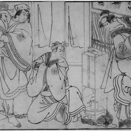 东洲斋写乐(Tōshūsai Sharaku)高清作品:Ichikawa Monnosuke II, Matsumoto Kōshirō IV, and Iwai Hansh