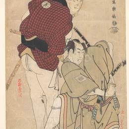 东洲斋写乐(Tōshūsai Sharaku)高清作品:Ichikawa Omezō as Tomita Hyōtarō and ?tani Oniji III as U