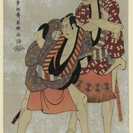 东洲斋写乐(Tōshūsai Sharaku)高清作品:Kabuki Actors Arashi Ryūzō I as Yakko Ukiyo Matabei and ?t