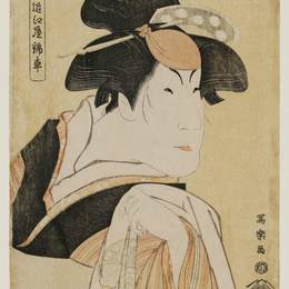 东洲斋写乐(Tōshūsai Sharaku)高清作品:Kabuki Actor Nakayama Tomisaburō I as Ohisa, Wife of Sazanam