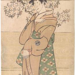 东洲斋写乐(Tōshūsai Sharaku)高清作品:Actor Segawa Tomisaburo II as the Geisha Asaka