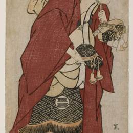 东洲斋写乐(Tōshūsai Sharaku)高清作品:Sakata Hangorō III as the groom Abumizuri no Iwazō in Koriy