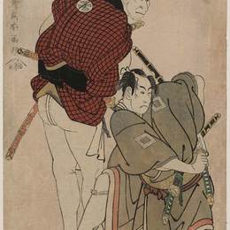 东洲斋写乐(Tōshūsai Sharaku)高清作品:Ichikawa Omezō I as Tomita Hyōtarō, and ?tani Oniji II as