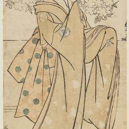 东洲斋写乐(Tōshūsai Sharaku)高清作品:Kabuki Actor Iwai Kumesaburō I as the Geisha Kumekichi