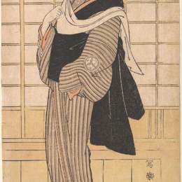 东洲斋写乐(Tōshūsai Sharaku)高清作品:Osagawa Tsuneyo II as the hairdresser O-Roku