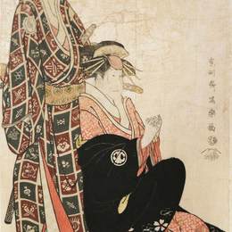 东洲斋写乐(Tōshūsai Sharaku)高清作品:Kabuki Actors Sawamura Sōjūrō III as Nagoya Sanza, and Seg