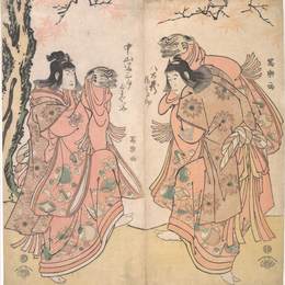 东洲斋写乐(Tōshūsai Sharaku)高清作品:Actor Ichikawa Yaozo III as a Courtesans Attendant