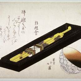 《玳瑁发夹和镀铬瓷杯》鱼屋北溪(Toyota Hokkei)高清作品欣赏