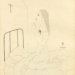 藤田嗣治(Tsuguharu Foujita)高清作品:Femme en pri&amp;ampère