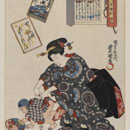 《妈妈和宝宝》歌川国贞二代(Utagawa Kunisada II)高清作品欣赏