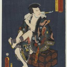 歌川国贞(Utagawa Kunisada)高清作品:The Actor Kataoka Nizaemon VIII as Kumokiri Nizaemon